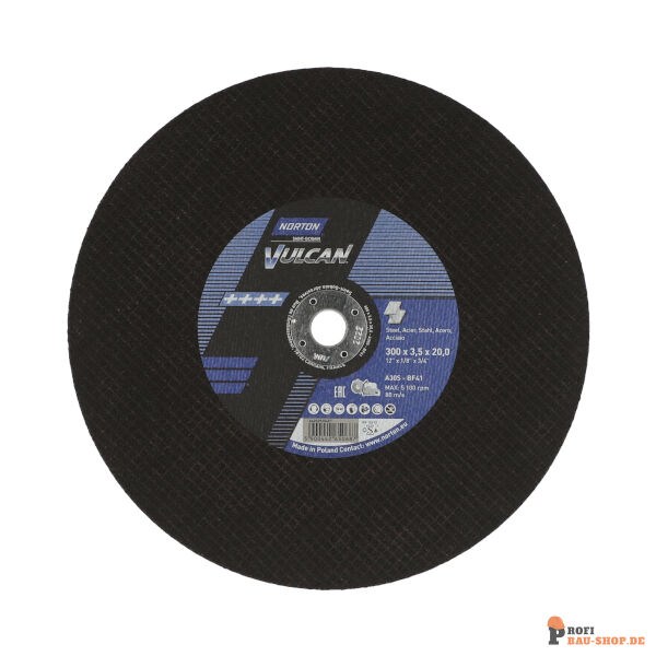 nortonschleifmittel/NORTON_schleifmittel_66252925457 Norton VULCAN for Petrol_Gas saw Cut-Off on METAL 300x3.5x20 GRIT 30_134142